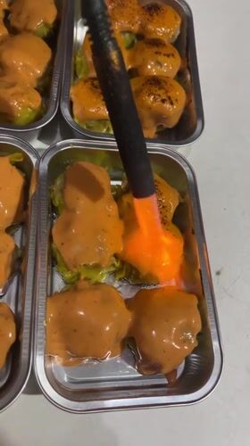 Dim sum preparation with torch finishing in Kalijaten