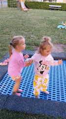 Backyard trampoline fun in Sokolov, Czechia