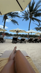 Beach relaxation moment captured in Nha Trang, Vietnam