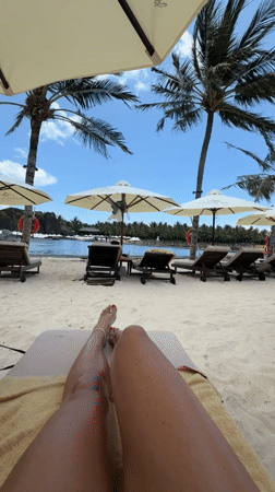 Beach relaxation moment captured in Nha Trang, Vietnam