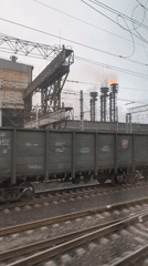 Industrial facility observed from train in Cherepovets, Russia
