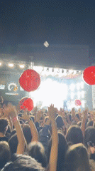 Nighttime concert draws large crowd in Sofia, Bulgaria