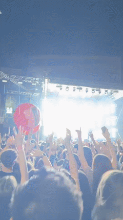 Nighttime concert draws large crowd in Sofia, Bulgaria