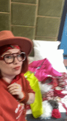 Woman documents hotel stay with colorful outfits in Yekaterinburg