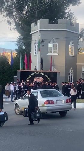 Military personnel gather at army academy in La Paz