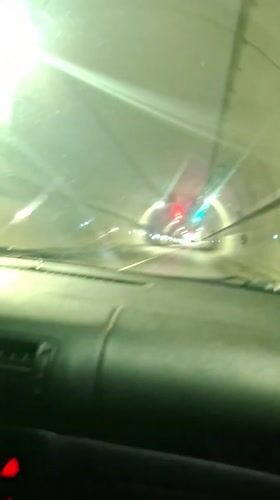 Vehicle travels through tunnel in Gabrovo, Bulgaria
