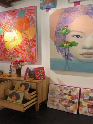 Art gallery visit documented in Ubud, Indonesia
