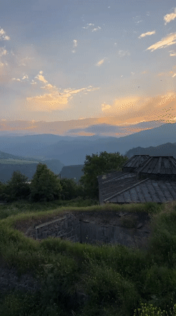 Twilight footage captures Armenia's ancient Haghpat Monastery at dusk