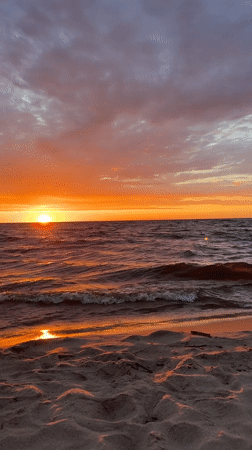 Sunset captured on video at Riga beach