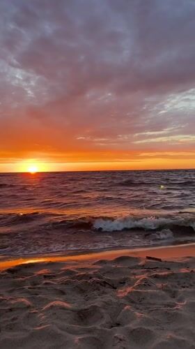 Sunset captured on video at Riga beach