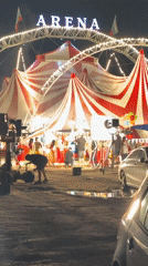 Nighttime circus event with film production observed in Plovdiv