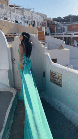 Photoshoot morning in Oia, Santorini's white-washed cliffside village
