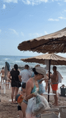 Cloudy beach day in Budva, Montenegro