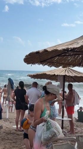 Cloudy beach day in Budva, Montenegro