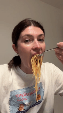 Evening spaghetti dinner and sunset captured in Podgorica