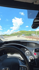 Bridge crossing through Provadia with clear roads and hills