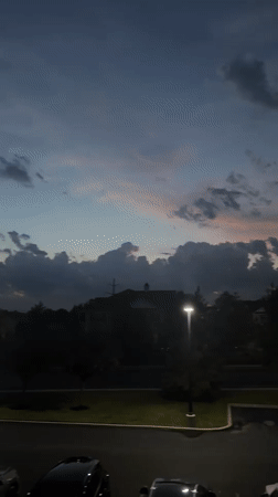July 4th dusk skies over Allen Township suburbs