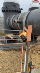 Industrial construction work underway near Leninsk, Russia