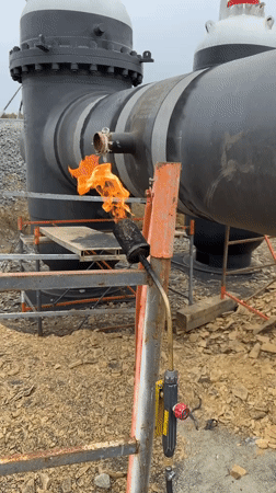 Industrial construction work underway near Leninsk, Russia