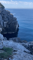 Clear morning coastal scene captured in Pržno, Montenegro