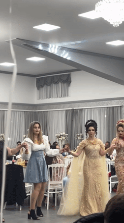 Wedding reception with elaborate attire celebrated in Banya, Bulgaria