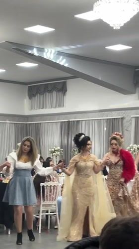 Wedding reception with elaborate attire celebrated in Banya, Bulgaria