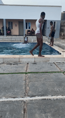 Young men jump into hotel pool in Akwanga