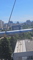 Construction cranes active at Sofia high-rise development site