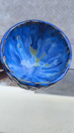Handmade glazed ceramics shown up close in Setúbal