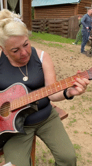 Relaxed outdoor gathering with guitar and good company in Noviy