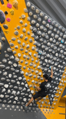 Indoor rock climbing session captured in Mexican facility