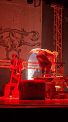 Medieval-style stage performance plays out in Tosno, Russia