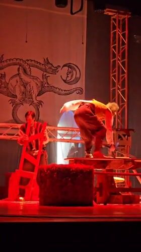 Medieval-style stage performance plays out in Tosno, Russia