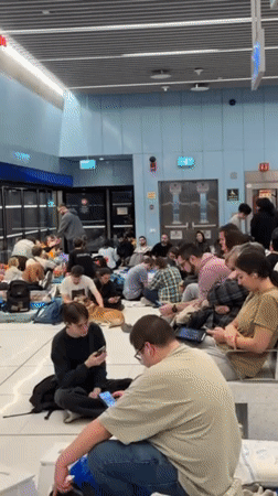 Morning scenes captured at Ramat Gan light rail station