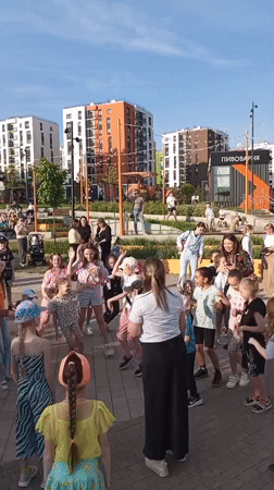 Children's art activities and family outing in Russian cities