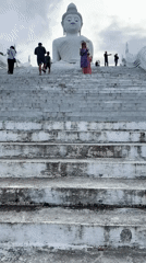 Tourist activity captured at Big Buddha Temple, Karon Thailand