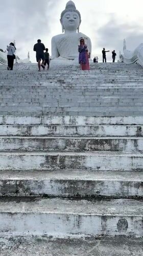 Tourist activity captured at Big Buddha Temple, Karon Thailand