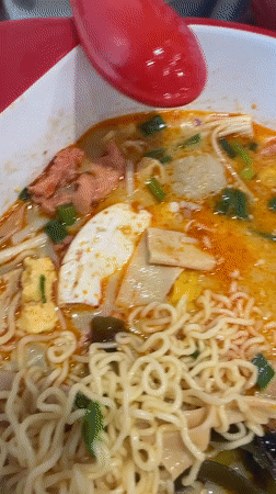 Morning noodle soup meal documented in Blagoveshchensk, Russia