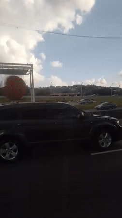 Evening traffic flows through Caracas highways during rush hour