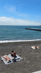 Ordinary beach day documented by visitors in Sochi