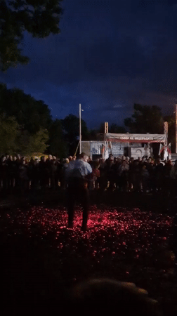 Fire-walking ceremony draws crowd in Resen, Bulgaria