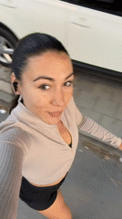 Morning walk through Varna, selfies on a tiled sidewalk