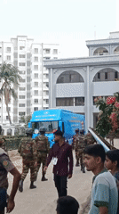 Military personnel, civilians observed in central Dhaka street scenes