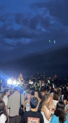 Young adults gather for rooftop party in Moscow