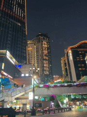 Digital building displays light up Yuzhong District night