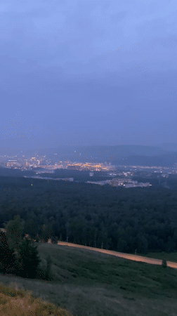 Krasnoyarsk Evening Skyline and Flag Documented by Witnesses