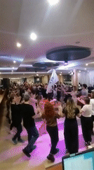 Traditional celebration with food and dance in Sofia