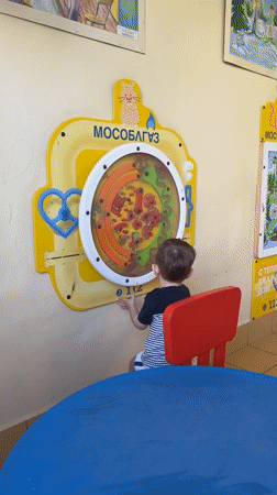 Children play at playground in Odintsovo, Russia morning hours