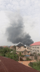 Dark smoke plume rises over Nkpor Nigeria residential area