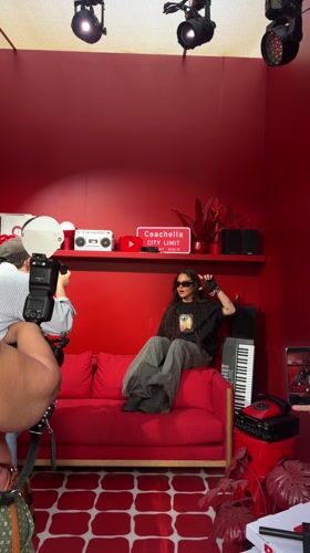 Photo shoot and music festival simultaneously documented in Indio